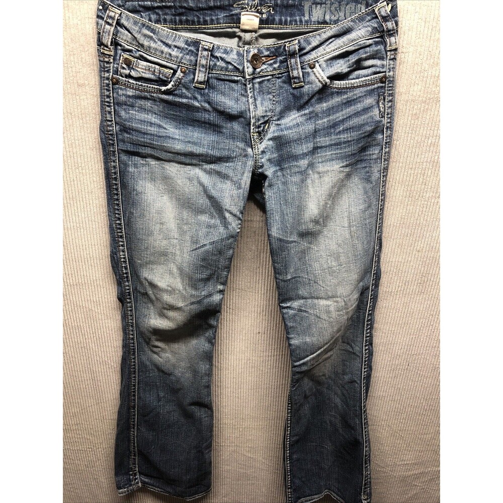 Silver Jeans Twisted Size W28 L31 Hem Slit Western Glove Works